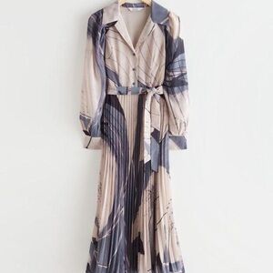 & Other Stories Abstract Long Sleeve Dress - Lavender print
